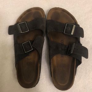 Brown suede Birkenstocks